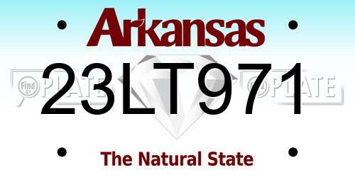 23LT971 Arkansas License Plate