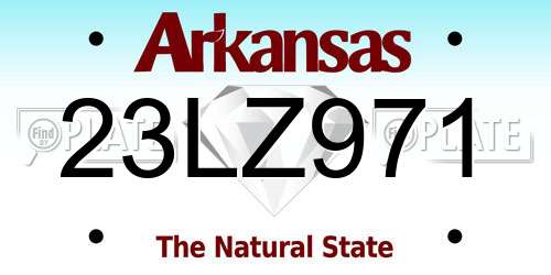 23LZ971 Arkansas License Plate