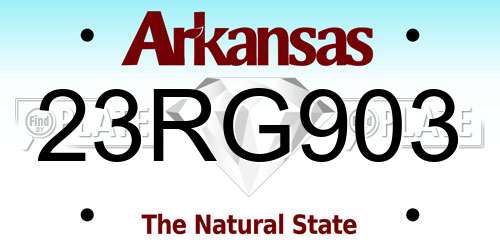 23RG903 Arkansas License Plate