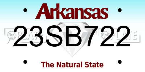 23SB722 Arkansas License Plate