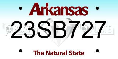 23SB727 Arkansas License Plate