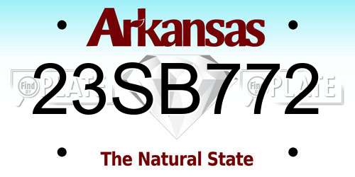 23SB772 Arkansas License Plate