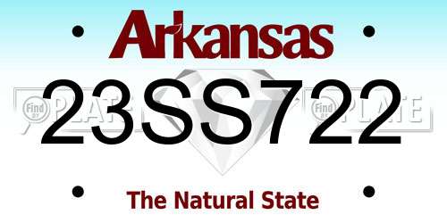 23SS722 Arkansas License Plate
