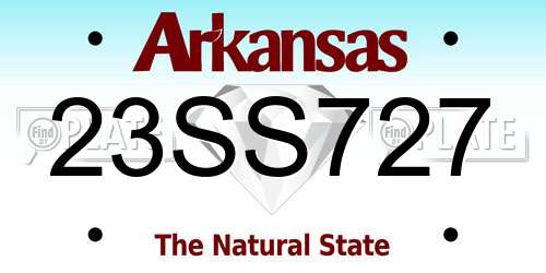 23SS727 Arkansas License Plate