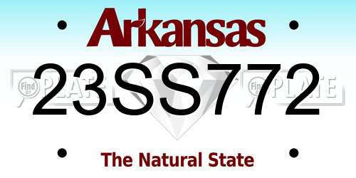23SS772 Arkansas License Plate