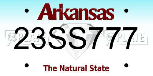 23SS777 Arkansas License Plate