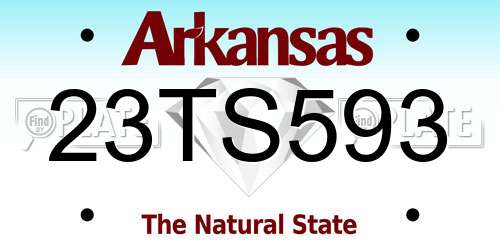 23TS593 Arkansas License Plate