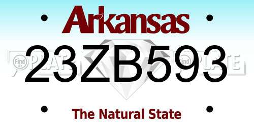 23ZB593 Arkansas License Plate