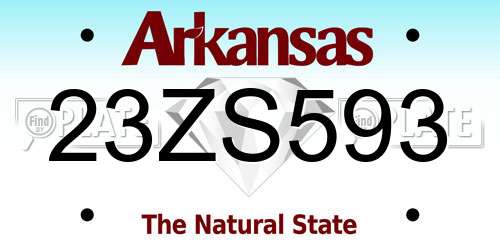 23ZS593 Arkansas License Plate