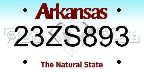 23ZS893 Arkansas License Plate
