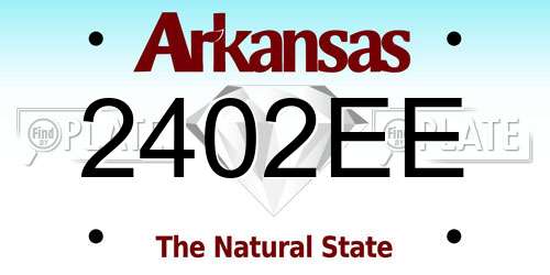 2402EE Arkansas License Plate