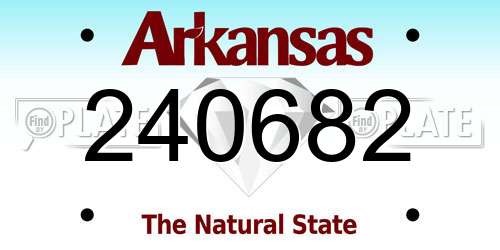 240682 Arkansas License Plate
