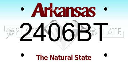 2406BT Arkansas License Plate