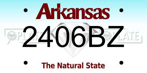 2406BZ Arkansas License Plate