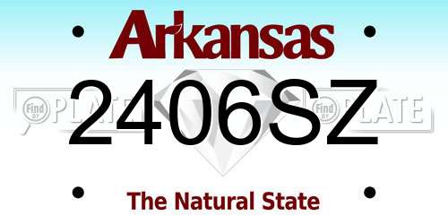 2406SZ Arkansas License Plate