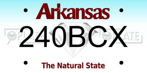 240BCX Arkansas License Plate
