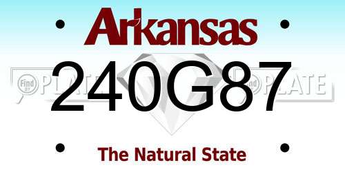 240G87 Arkansas License Plate
