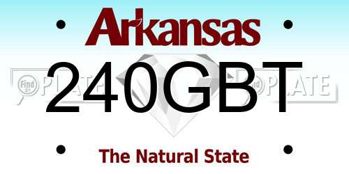240GBT Arkansas License Plate