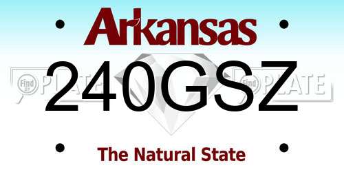 240GSZ Arkansas License Plate
