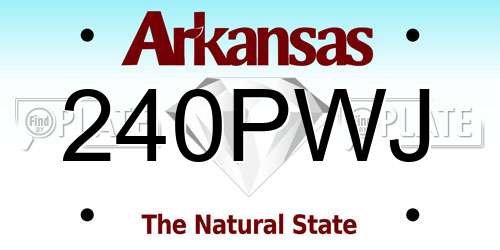 240PWJ Arkansas License Plate