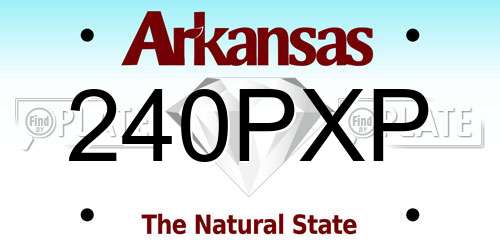 240PXP Arkansas License Plate