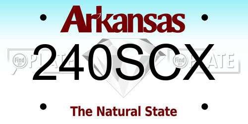 240SCX Arkansas License Plate