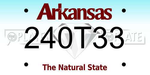 240T33 Arkansas License Plate