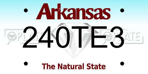 240TE3 Arkansas License Plate
