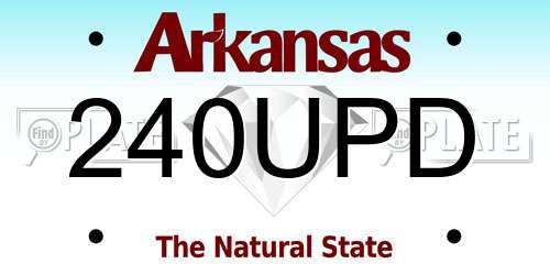 240UPD Arkansas License Plate