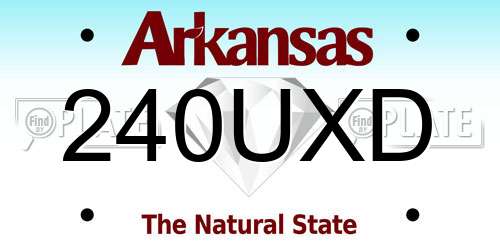 240UXD Arkansas License Plate