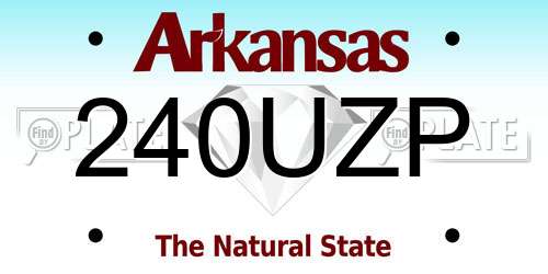 240UZP Arkansas License Plate