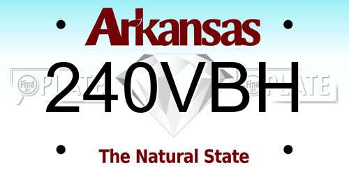 240VBH Arkansas License Plate