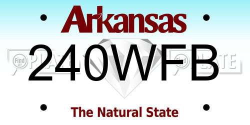 240WFB Arkansas License Plate
