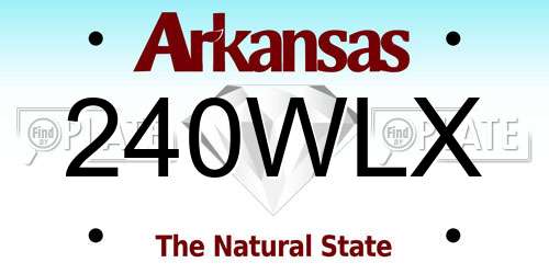240WLX Arkansas License Plate