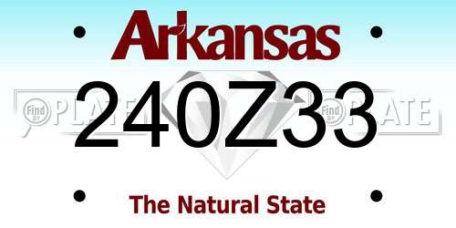 240Z33 Arkansas License Plate