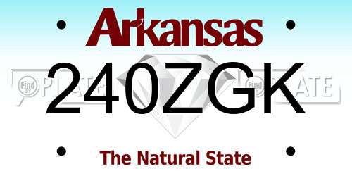 240ZGK Arkansas License Plate