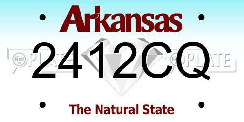2412CQ Arkansas License Plate