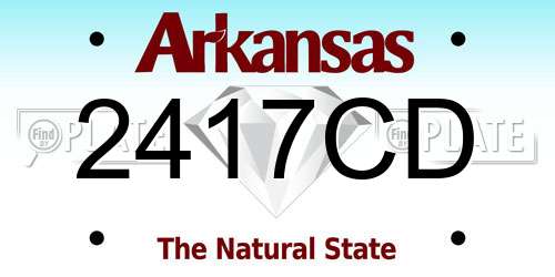2417CD Arkansas License Plate