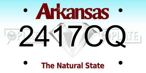 2417CQ Arkansas License Plate