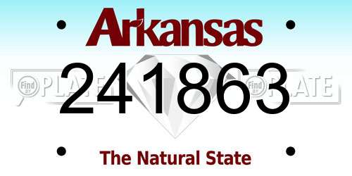 241863 Arkansas License Plate
