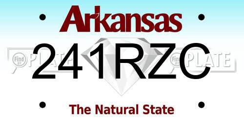 241RZC Arkansas License Plate