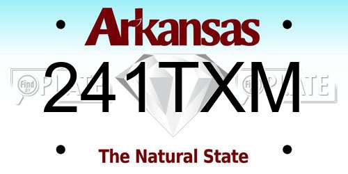 241TXM Arkansas License Plate