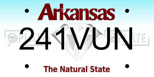 241VUN Arkansas License Plate