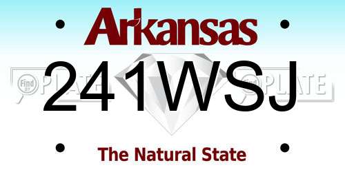 241WSJ Arkansas License Plate