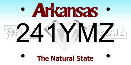 241YMZ Arkansas License Plate