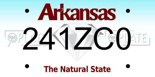 241ZC0 Arkansas License Plate