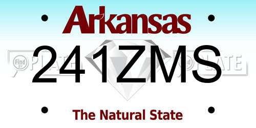 241ZMS Arkansas License Plate