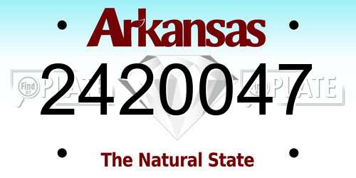 2420047 Arkansas License Plate
