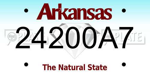 24200A7 Arkansas License Plate