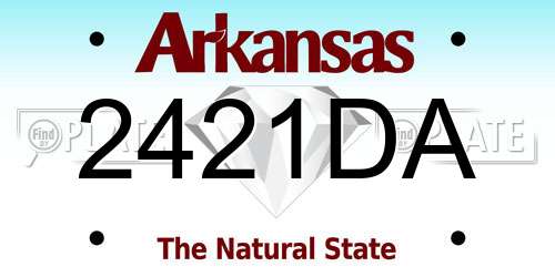 2421DA Arkansas License Plate